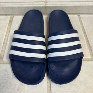 adidas Navy and White Men's Slide Sandals